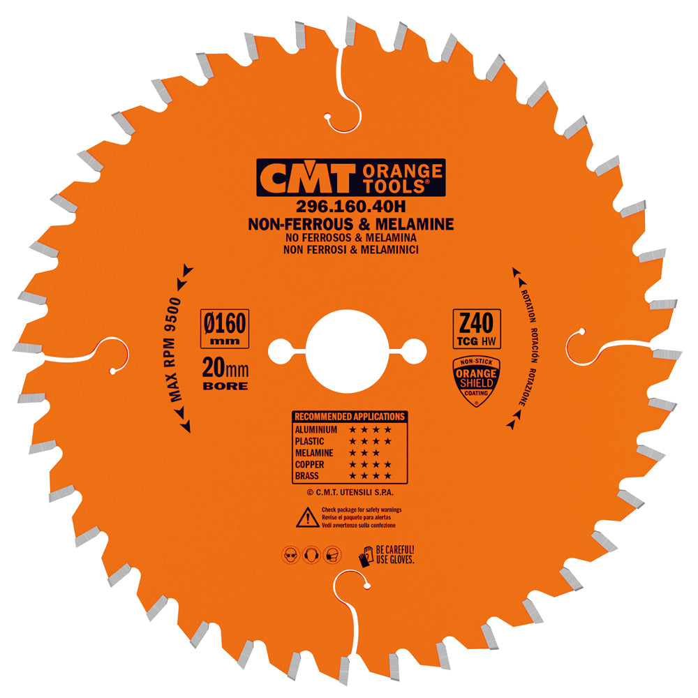 CMT 296.165.56H THICK NON-FERROUS METAL & MELAMINE 6-1/2”x20mm T=56 TCG (-6° NEG)
