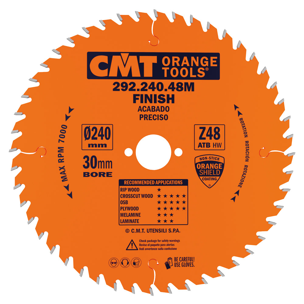CMT 292.165.40H FINE FINISH 6-1/2”x0.087”/0.064”x20mm T=40 ATB