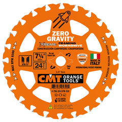 CMT 250.324.07W-X10 SAW BLADE ITK TCT 7-1/4inX24ATB BORE-5/8<>inch WD (BULK)