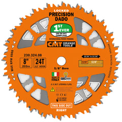 CMT 230.324.08 Precision Locked Dado Pro Set - 8" Diameter, 24 Teeth, 5/8" Arbor
