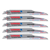 Lenox 1832144 9" x 1" x .050" 6 TPI Carbide Tipped Reciprocating Saw Blades, 5-Pack - image 1