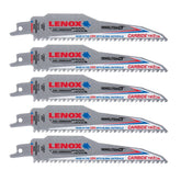 Lenox 1832162 6" x 1" x .050" 6 TPI Carbide Tipped Reciprocating Saw Blades, 5-Pack - image 1