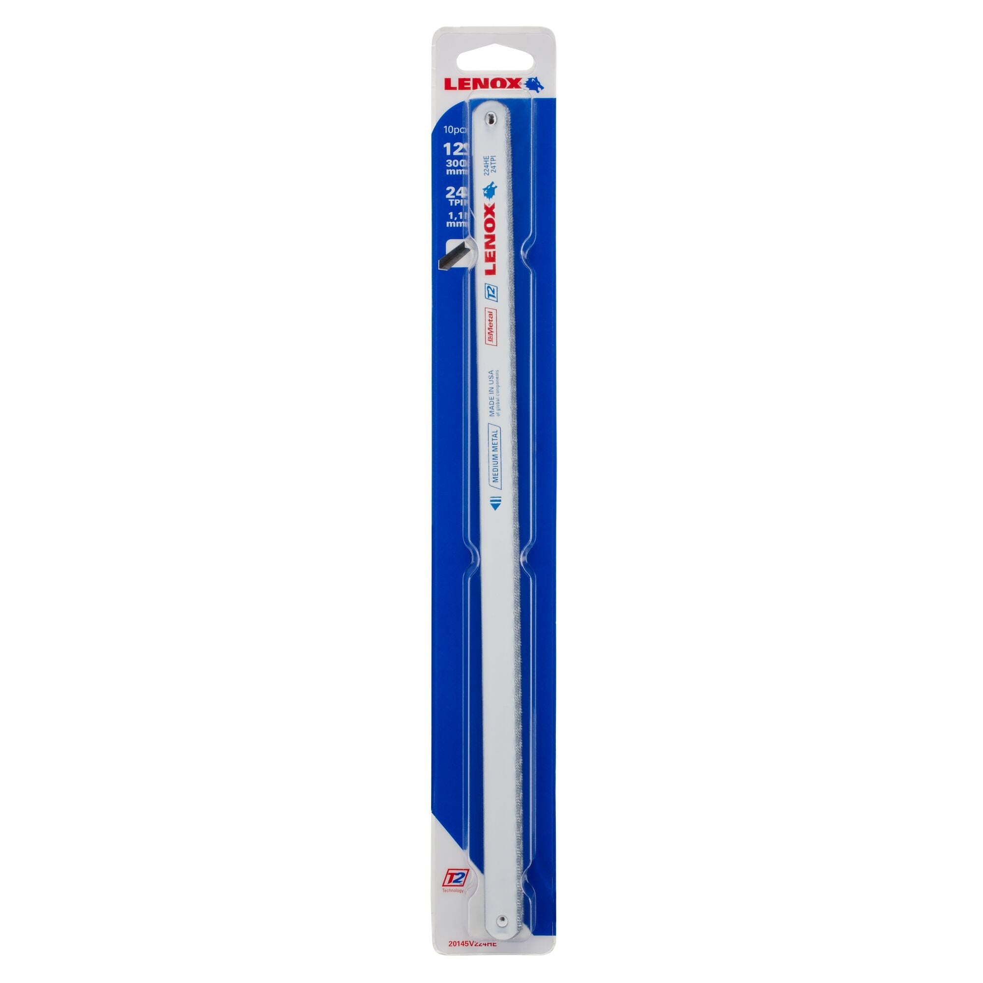 Lenox 20145V224HE 12" x 1/2" x .023" 24 TPI Hacksaw Blades, 10-Pack - image 1
