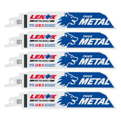 Lenox 201726114R 6" x 1" x .035" 14 TPI Bi-Metal Reciprocating Saw Blades, 5-Pack - image 1