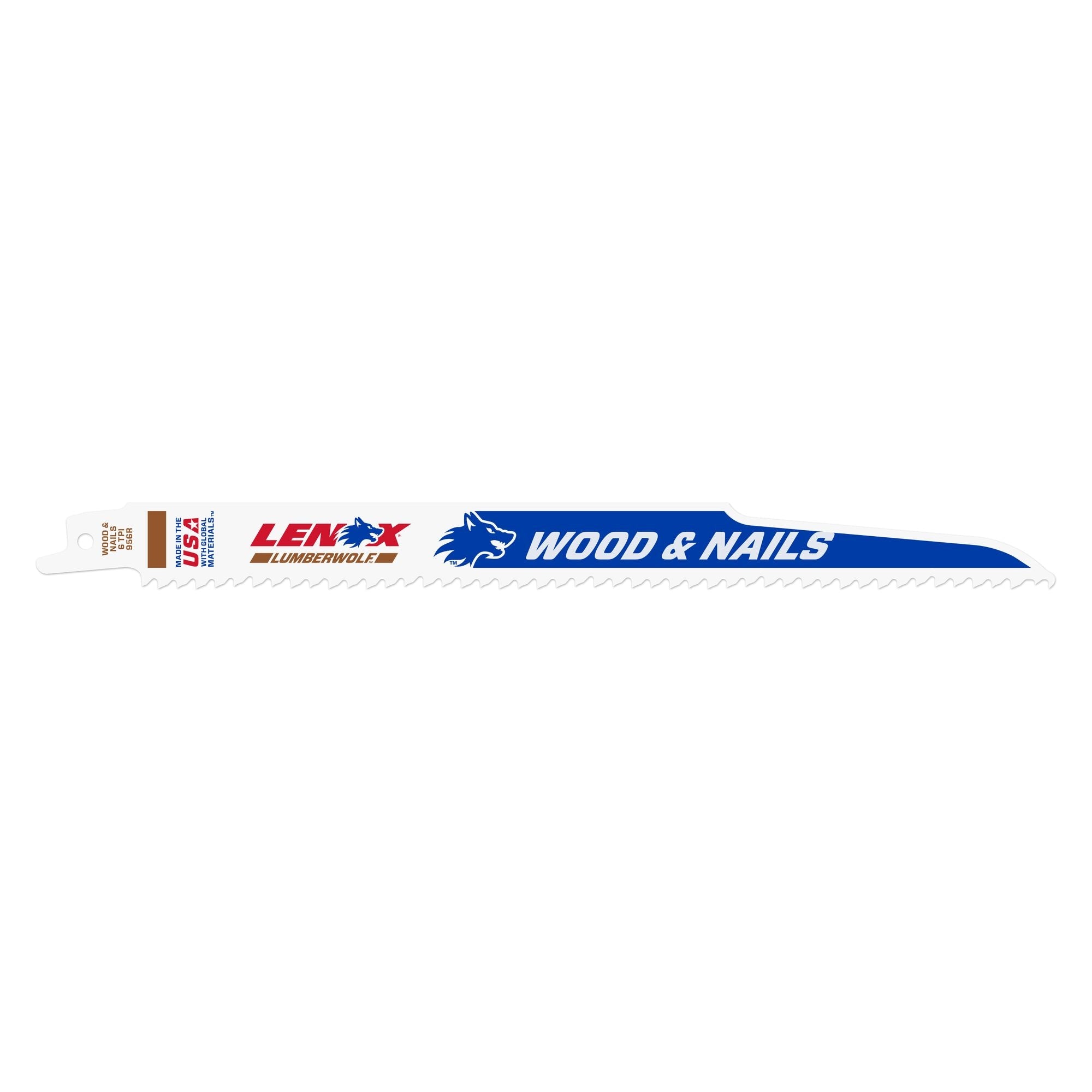 Lenox 20558B956R 9" x 3/4" x .050" 6 TPI Bi-Metal Reciprocating Saw Blades, 25-Pack - image 1