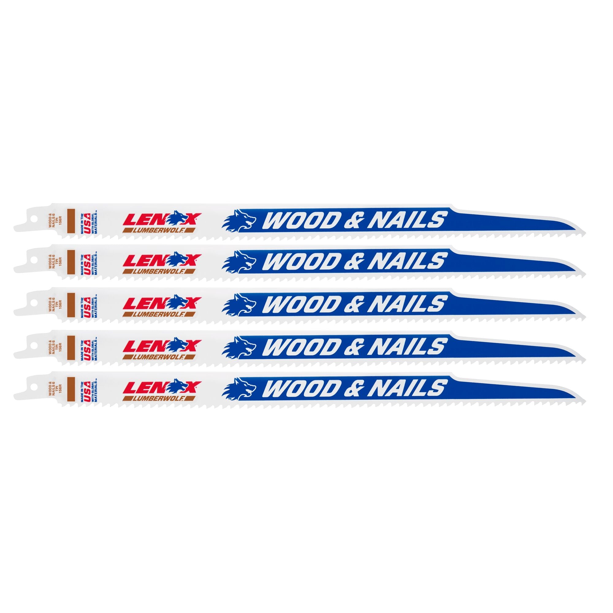 Lenox 20585156R 12" x 3/4" x .050" 6 TPI Bi-Metal Reciprocating Saw Blades, 5-Pack - image 1