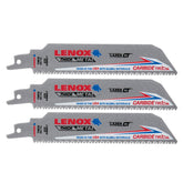 Lenox 2058828 6" x 1" x .050" 8 TPI Carbide Tipped Reciprocating Saw Blades, 3-Pack - image 1