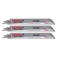 Lenox 2058829 9" x 1" x .050" 8 TPI Carbide Tipped Reciprocating Saw Blades, 3-Pack - image 1