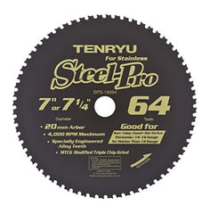 Tenryu SPS-18064: 7" x 64 Tooth Steel-Pro Stainless Steel Cutting Blade