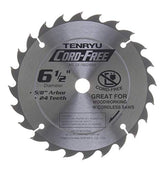 Tenryu CF-16524WB: 6-1/2" x 24 Tooth Cord-Free Saw Blade