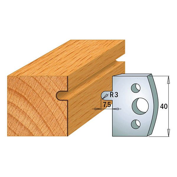 CMT 690.010 PROFILE KNIVES FOR INSERT SHAPER SYSTEM SP 1-37/64”x5/32” (40x4mm)