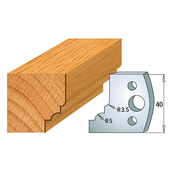 CMT 690.020 PROFILE KNIVES FOR INSERT SHAPER SYSTEM SP 1-37/64”x5/32” (40x4mm)