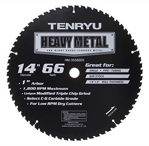 Tenryu HM-35566DX: 14" x 66 Tooth Heavy Metal Steel Cutting Blade