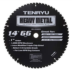Tenryu HM-35566DX: 14" x 66 Tooth Heavy Metal Steel Cutting Blade