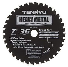 Tenryu HM-18036D: 7" x 36 Tooth Heavy Metal Steel Cutting Blade
