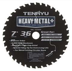 Tenryu HMC-18036BW: 7" x 36 Tooth Heavy Metal Plus Steel Cutting Blade