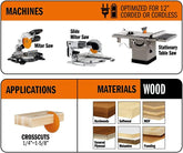 CMT 255.096.12 ITK Industrial Fine Finish Saw Blade, 12-Inch x 96 Teeth 40° ATB Grind with 1-Inch Bore
