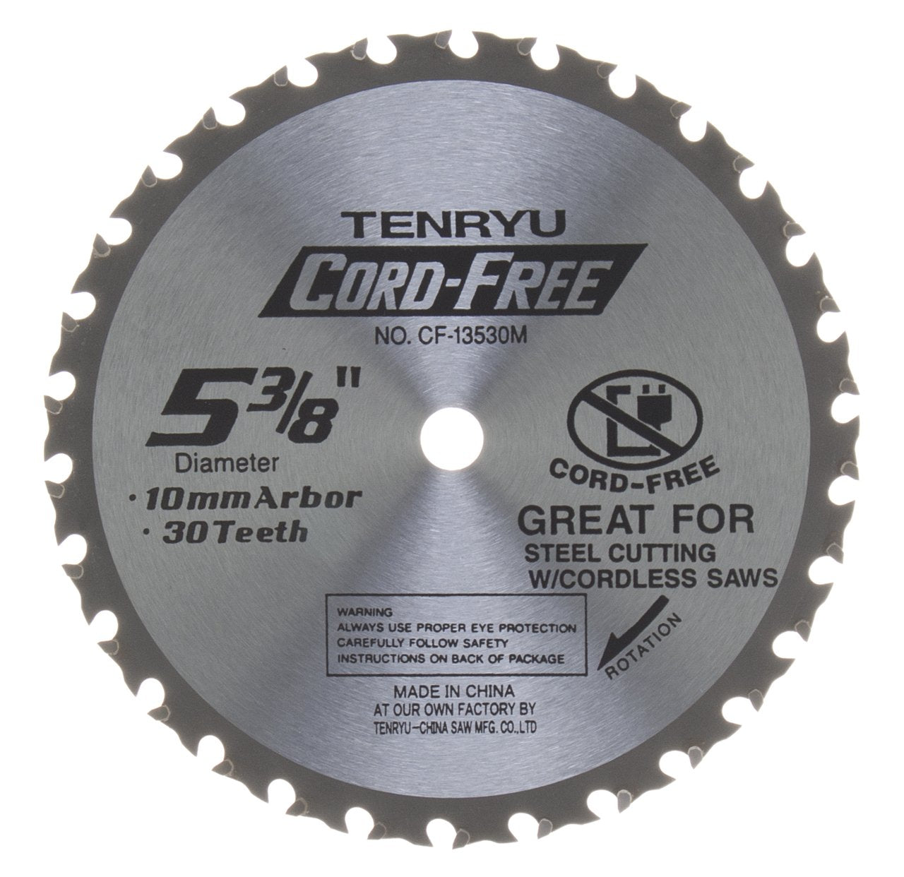 Tenryu CF-13530M: 5-3/8" x 30 Tooth Cord-Free Steel Cutting Blade