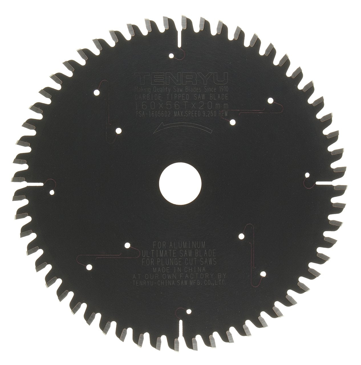Tenryu PSA-16056D2: 160mm x 56 Tooth Plunge-Cut Non-Ferrous Non-Ferrous Cutting Blade