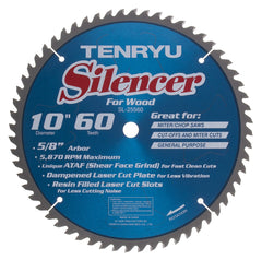 Tenryu SL-25560: 10" x 60 Tooth Silencer Miter Saw Blade