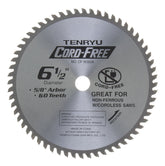 Tenryu CF-16560A: 6-1/2" x 60 Tooth Cord-Free Non-Ferrous Cutting Blade