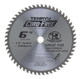 Tenryu CF-15254A: 6" x 54 Tooth Cord-Free Non-Ferrous Cutting Blade