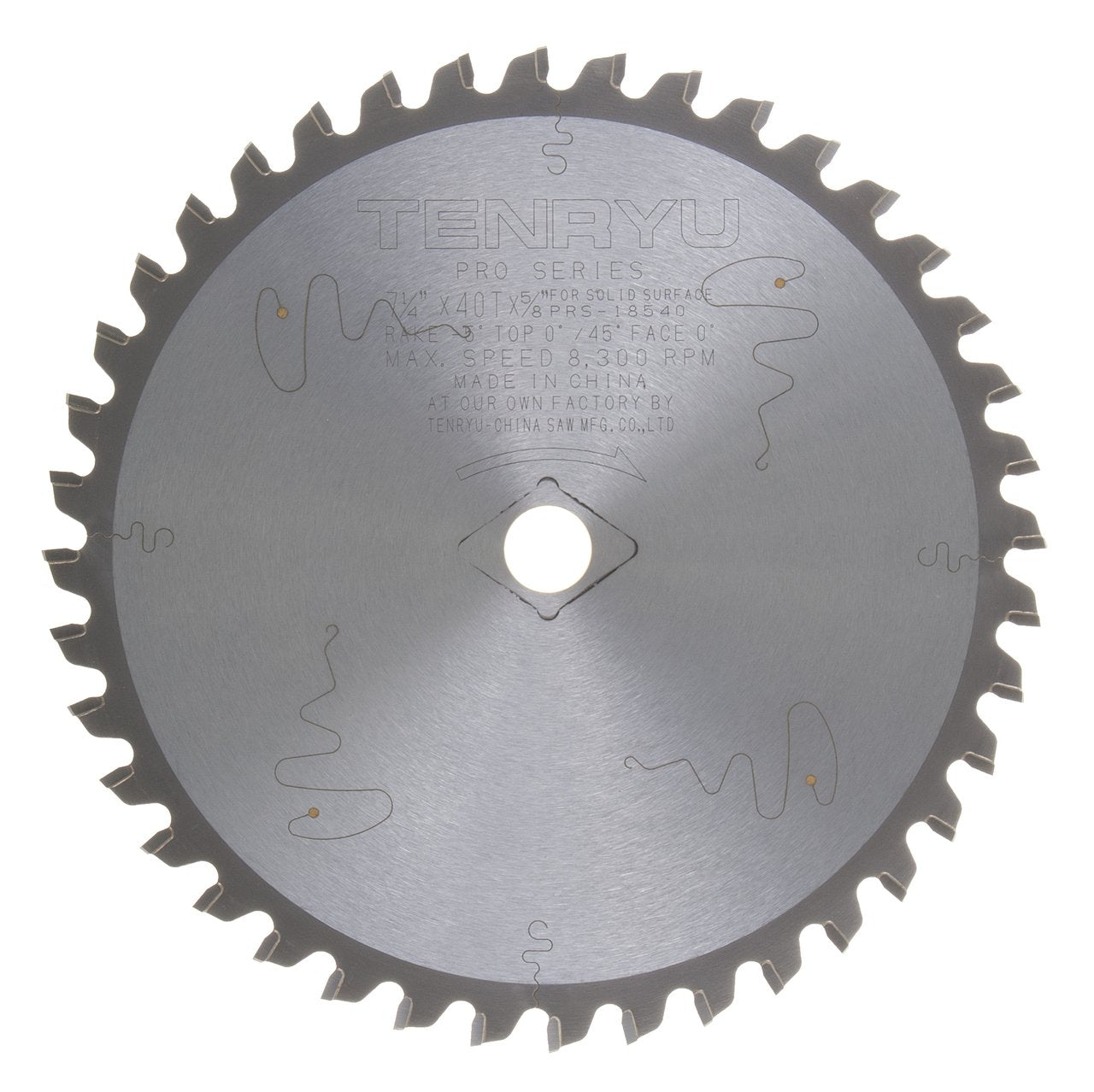 Tenryu PRS-18540: 7-1/4" x 40 Tooth Pro Series Solid Surface Solid Surface Blade