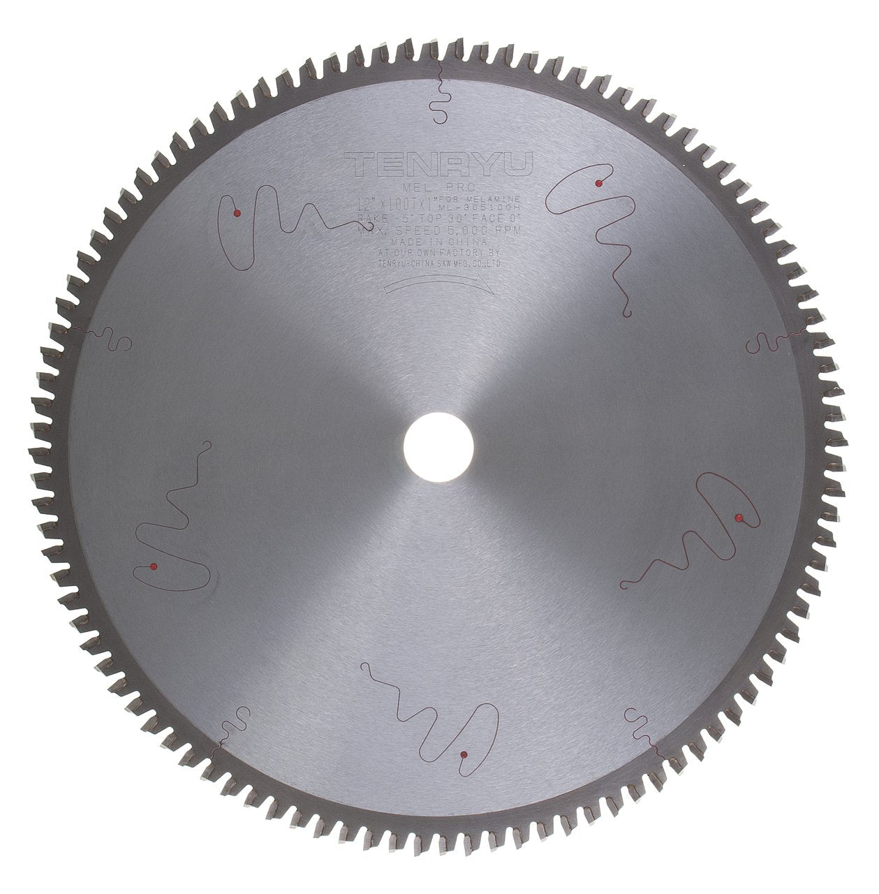 Tenryu ML-305100H: 12" x 100 Tooth Mel-Pro Hi-ATB Melamine & Laminate Blade