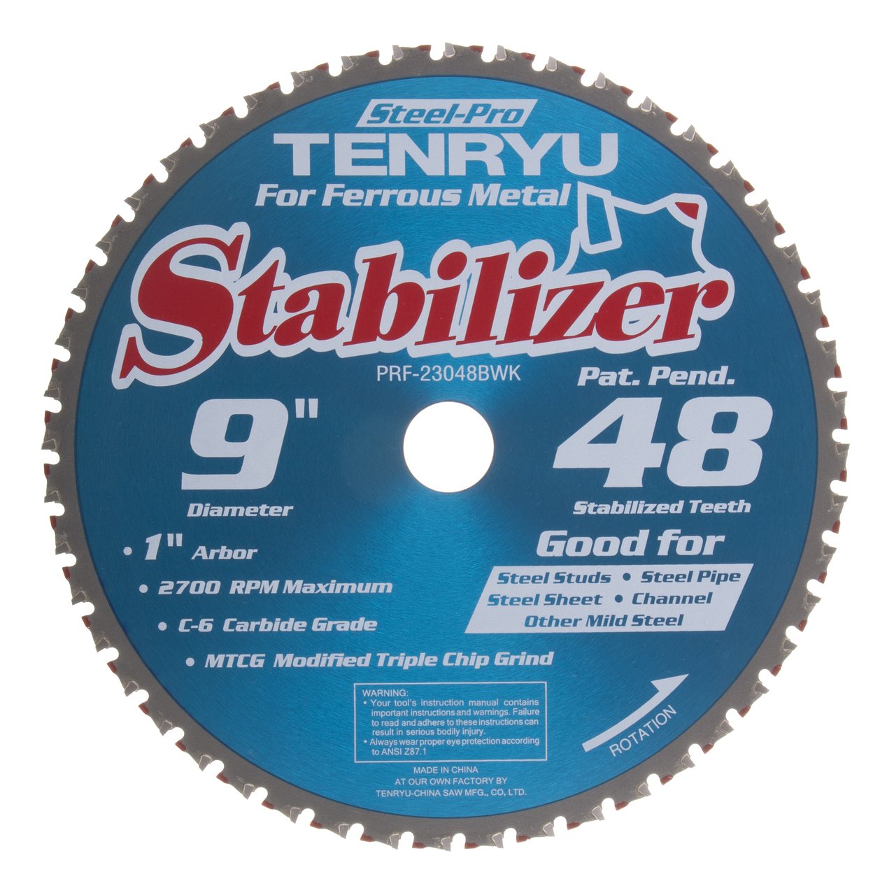 Tenryu PRF-23048BWK: 9" x 48 Tooth Steel-Pro Steel Cutting Blade