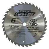 Tenryu CF-15236W: 6" x 36 Tooth Cord-Free Saw Blade