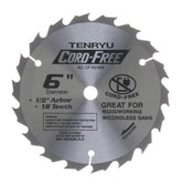 Tenryu CF-15218W: 6" x 18 Tooth Cord-Free Saw Blade