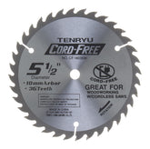 Tenryu CF-14036W: 5-1/2" x 36 Tooth Cord-Free Saw Blade