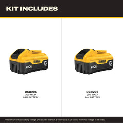 DeWalt DCB206-2 20V MAX 6Ah Battery (2 Pk) - image 1