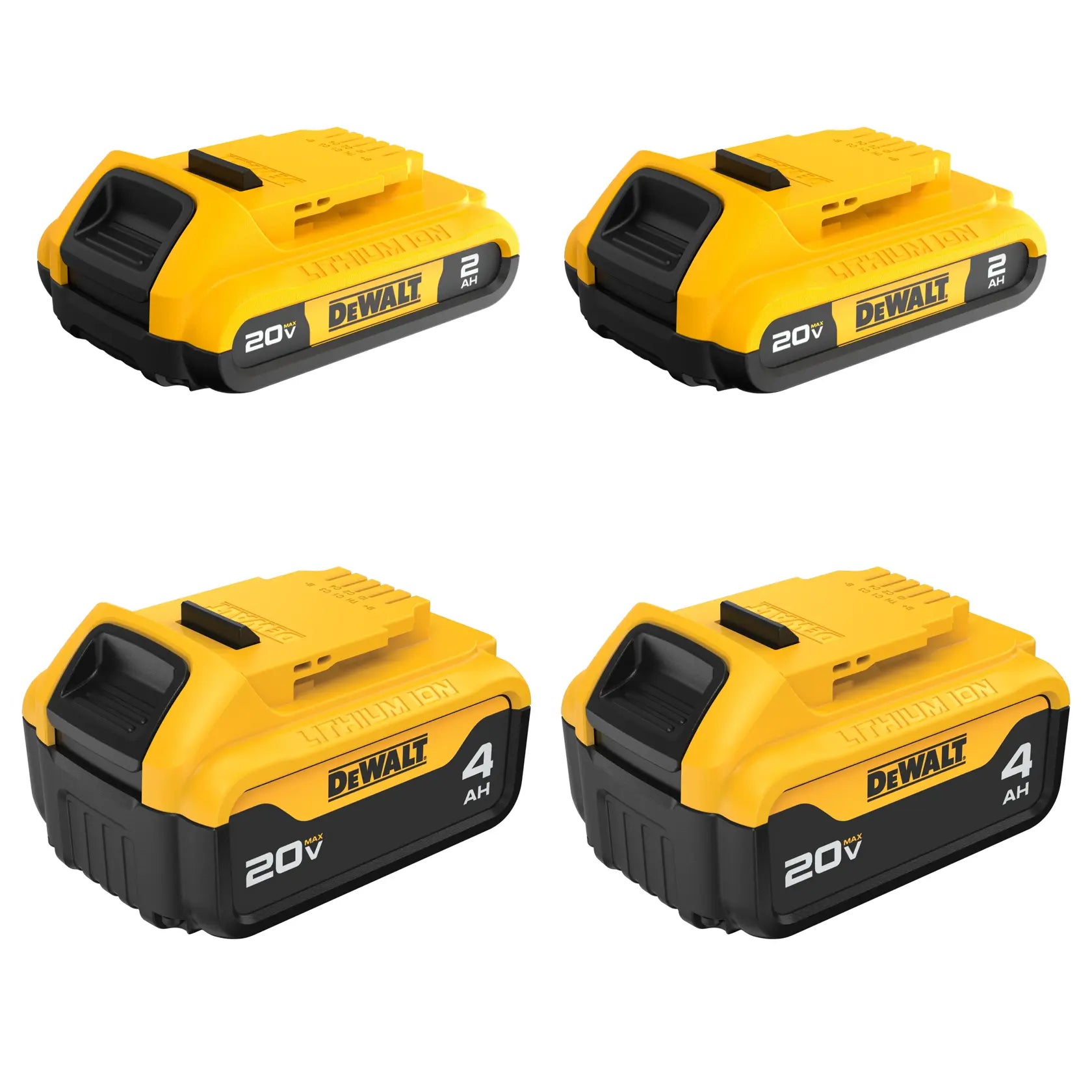DeWalt DCB324-4 20V MAX Lithium-Ion 2.0Ah Battery (2 -Pack) and 20V MAX Lithium-Ion 4.0Ah Battery (2 -Pack) - image 1