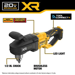 DeWalt DCD446B 20V MAX XR Brushless Cordless 1/2 in. Compact Stud & Joist Drill (Tool Only) - image 4