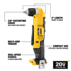 DeWalt DCD740B 20V MAX 3/8-in Right-Angle Drill/Driver (Tool Only) - image 4