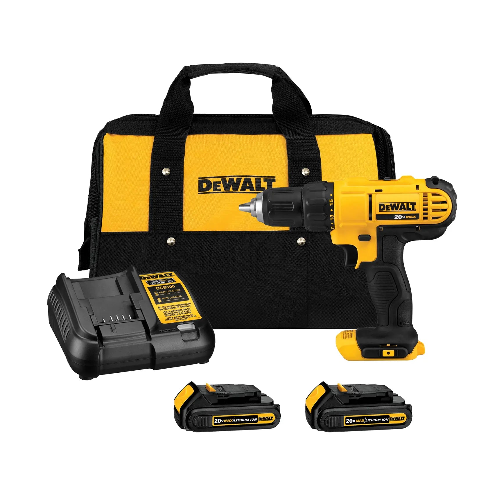 DeWalt DCD771C2 20V MAX Compact Drill/Driver Kit with (2) Batteries - image 1