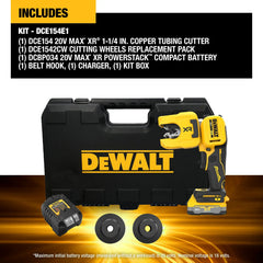 DeWalt DCE154E1 20V MAX XR 1-1/4 in. Copper Tubing Cutter Kit - image 4