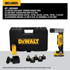 DeWalt DCE450D1 20V MAX Copper Swage Tool Kit - image 4