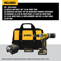 DeWalt DCF414GE2 20V MAX XR 1/4 in. Brushless Rivet Tool Kit - image 3