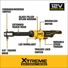 DeWalt DCF503EB 12V MAX 3/8 in. Brushless Extended Reach Ratchet (Tool Only) - image 3