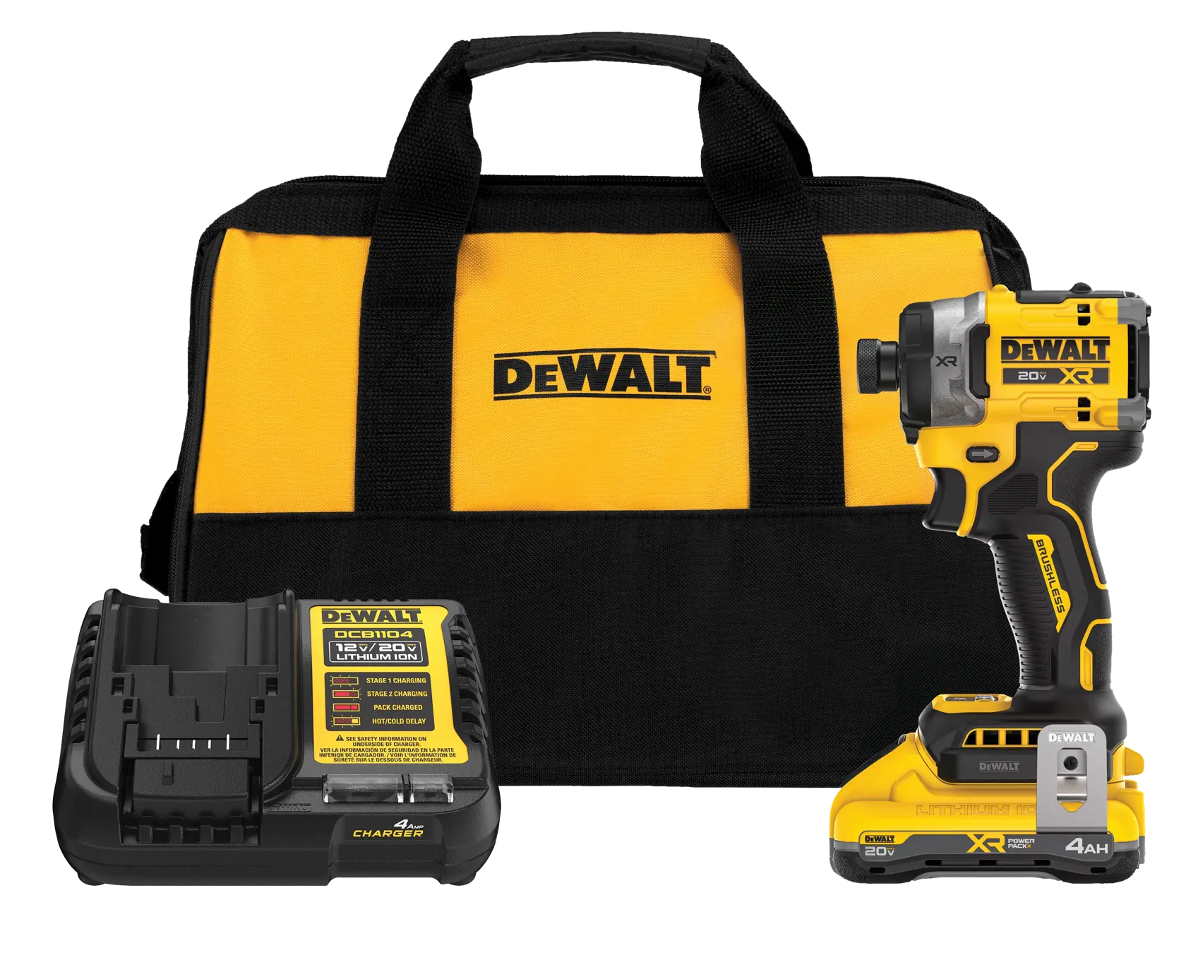 DeWalt DCF860QQ1 20V MAX XR Brushless Cordless 3-Speed High Torque 1/4-in Impact Driver with (1) 4.0Ah Battery - image 1
