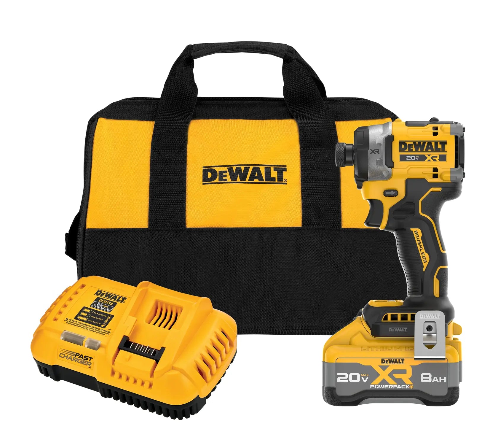DeWalt DCF860WW1 20V MAX XR 1/4-in Brushless 3-Speed High Torque Impact Driver Kit With XR POWERPACK - image 1