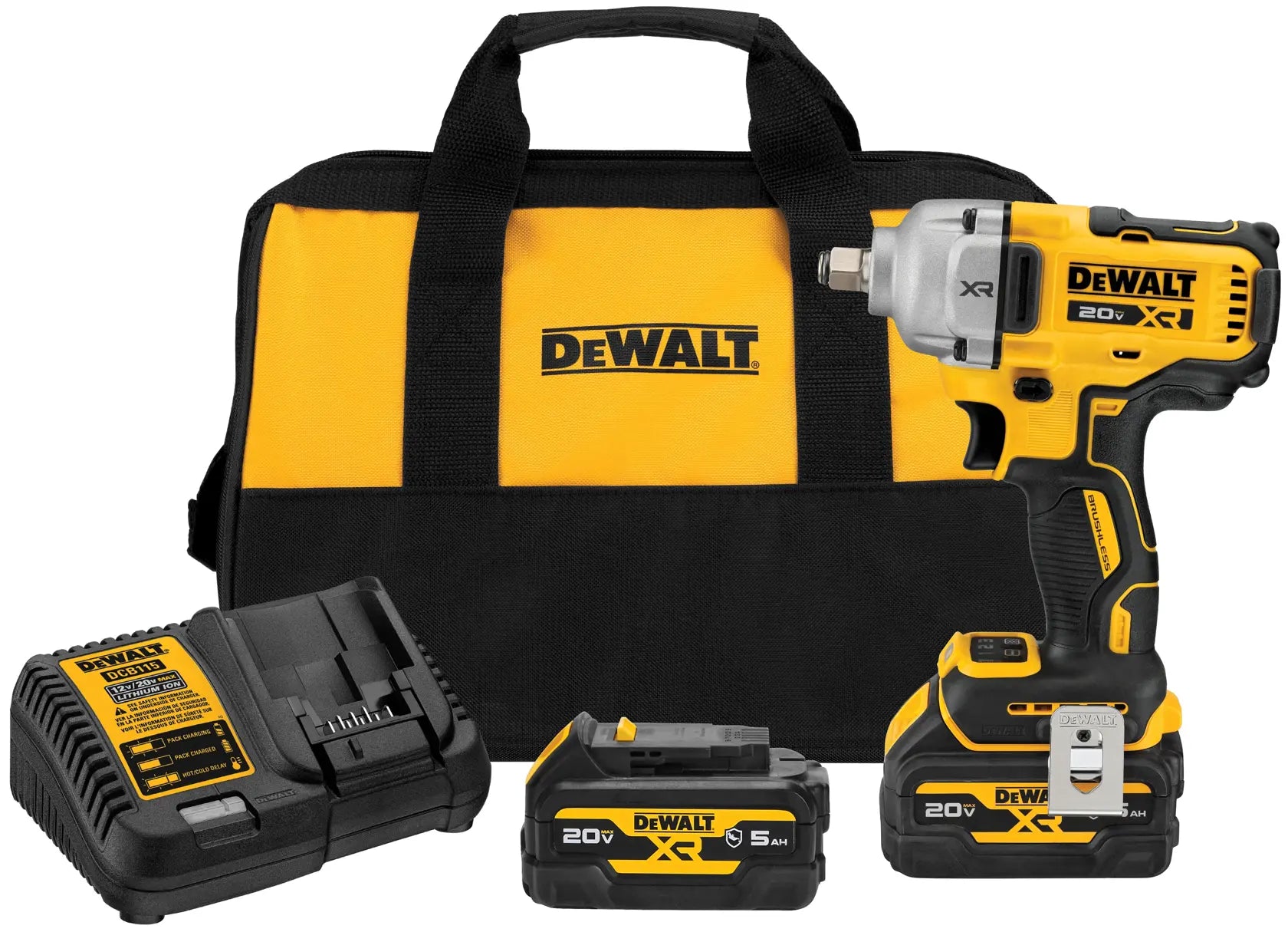 DeWalt DCF891GP2 20V MAX XR 1/2-in Mid-Range Impact Wrench With Hog Ring Anvil and Oil-Resistant Batteries Kit - image 1