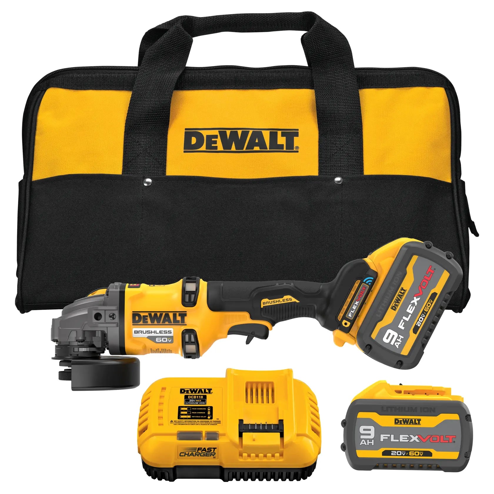 DeWalt DCG418SHDX2 60V MAX 4-1/2-in - 6-in Side Handle Detect Grinder - image 1