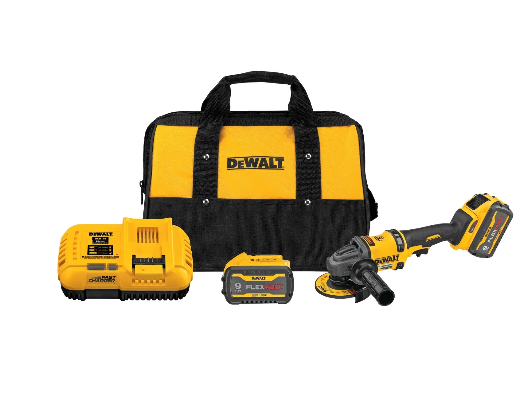 DeWalt DCG418X2 60V MAX 4-1/2-in - 6-in Brushless Cordless Grinder With KICKBACK BRAKE Kit - image 1