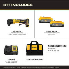 DeWalt DCG422E2 ATOMIC 20V MAX Right Angle Die Grinder Kit - image 4