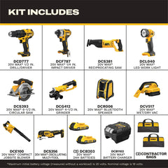 DeWalt DCK1021D2 20-Volt Max Lithium-Ion 10-Tool Cordless Combo Kit with Two 2.0 Ah Batteries, Charger and 2 Bags - image 2