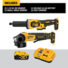 DeWalt DCK203P1 20V MAX XR Paddle Switch Small Angle Grinder and 1-1/2-in. Die Grinder Combo Kit - image 2