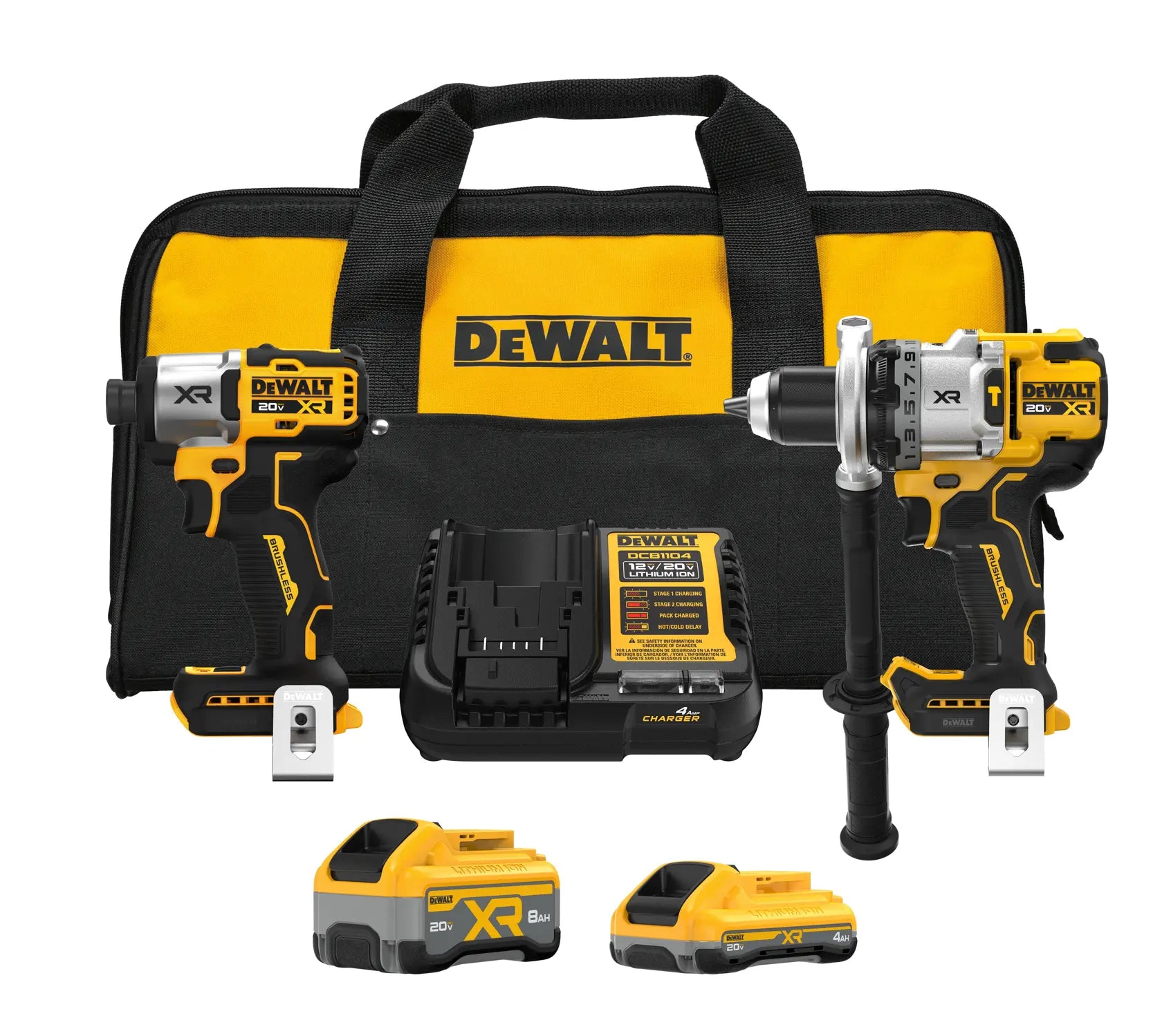 DeWalt DCK2101QQ1WW1 20V MAX XR 1/2-in Hammer Drill and 1/4-in Impact Driver Combo Kit - image 1